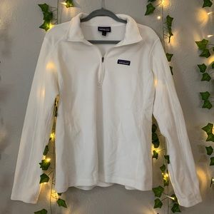 White Patagonia quarter zip fleece
